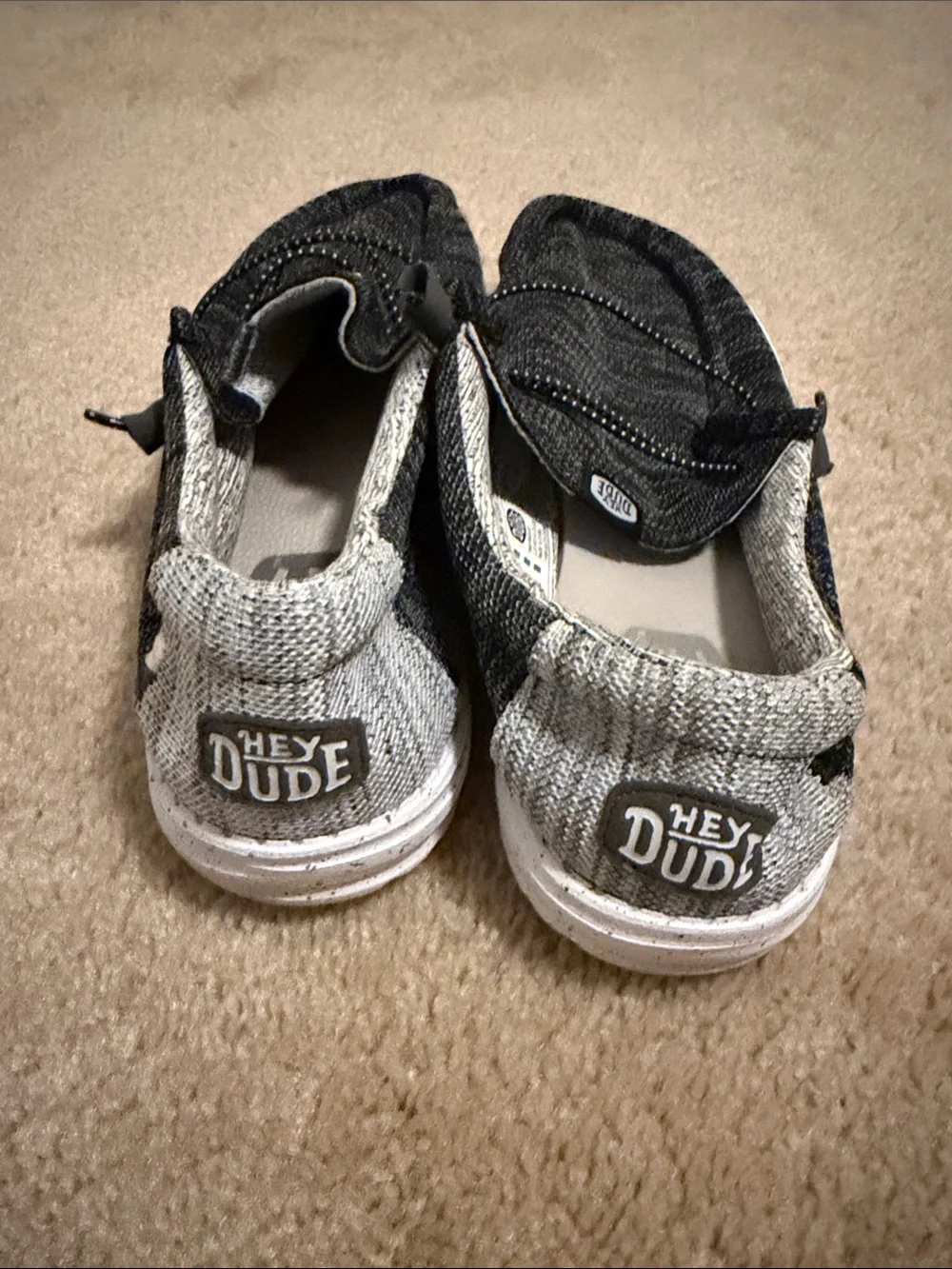 Hey Dude Black Heather Knit Slip-On Shoes